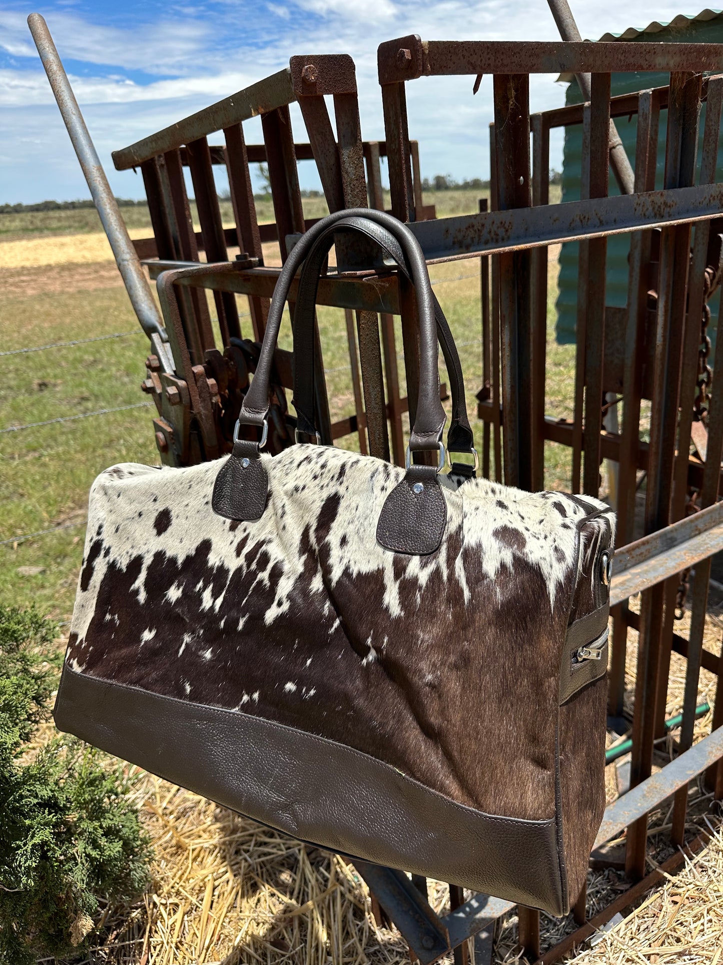 Overnight Cowhide Duffle Bag