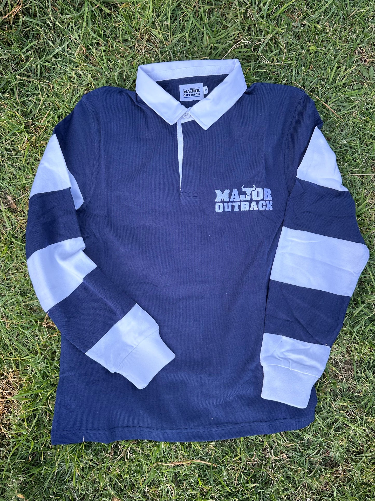 Rugby Jerseys Navy & White Block Stripe