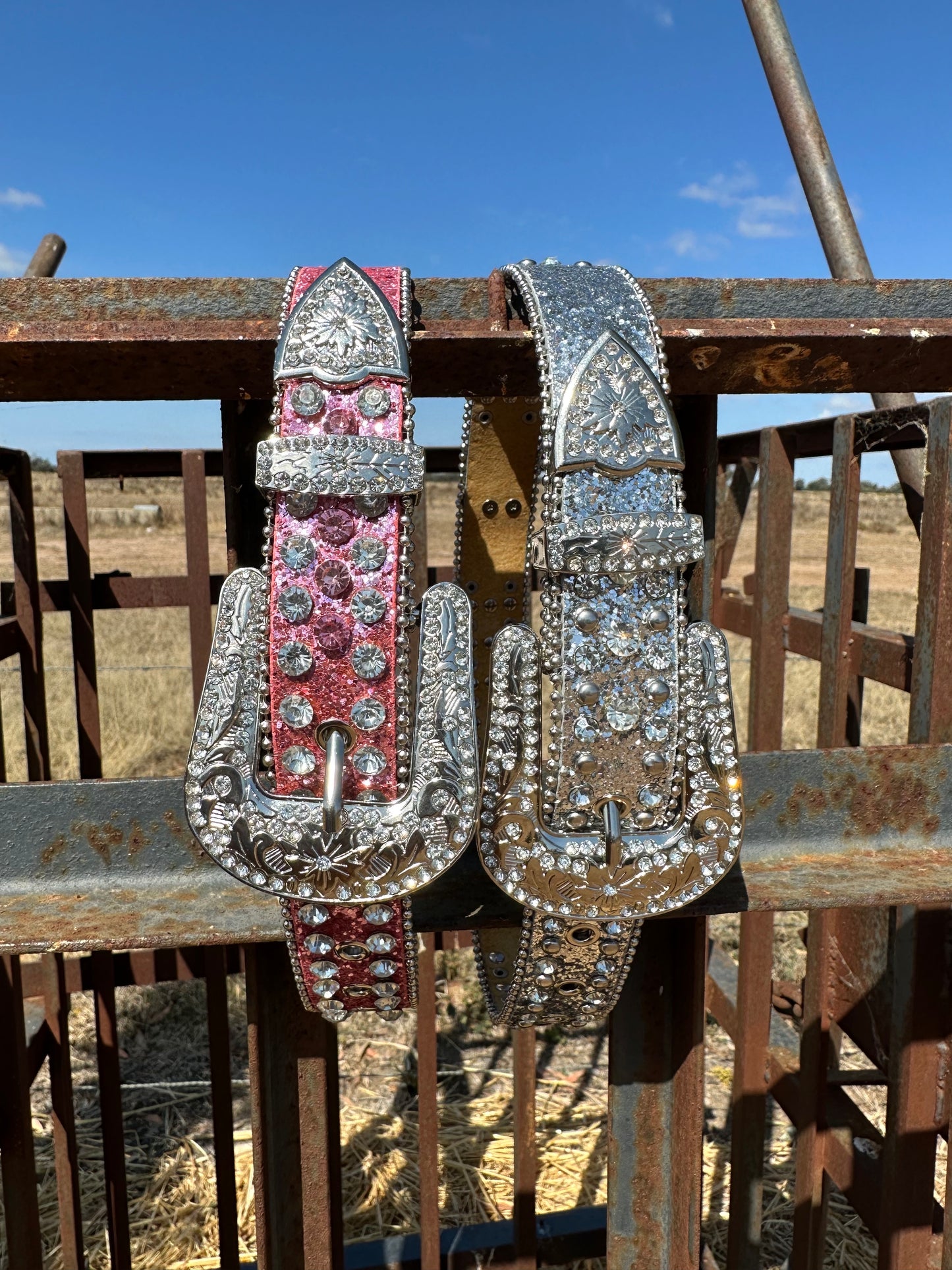 Girls Glitter Western Belt