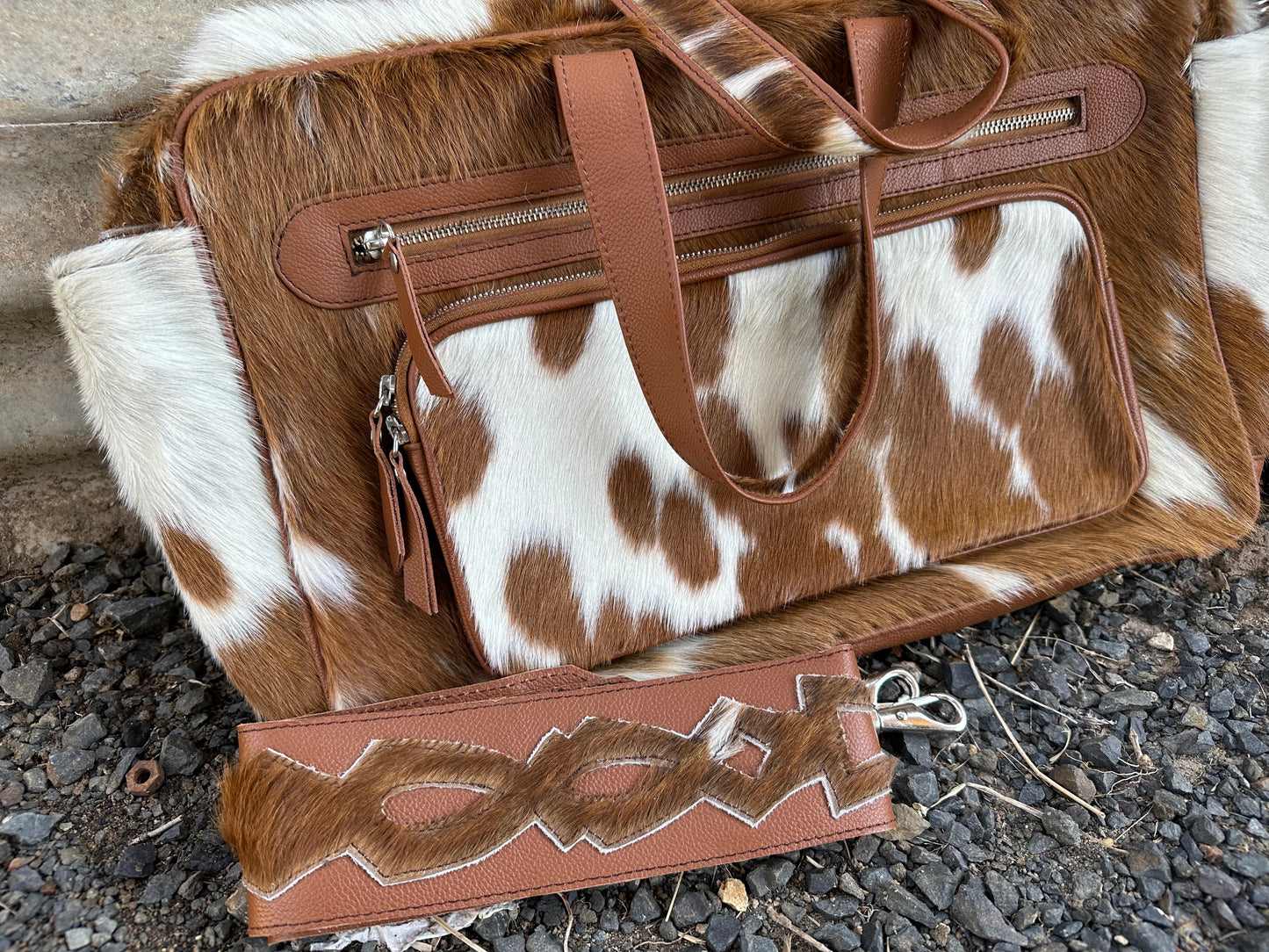 01 Cowhide Nappy Bags