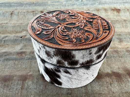 cowhide jewellery box 