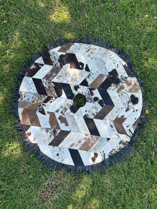 Cowhide Christmas Tree Skirt -04