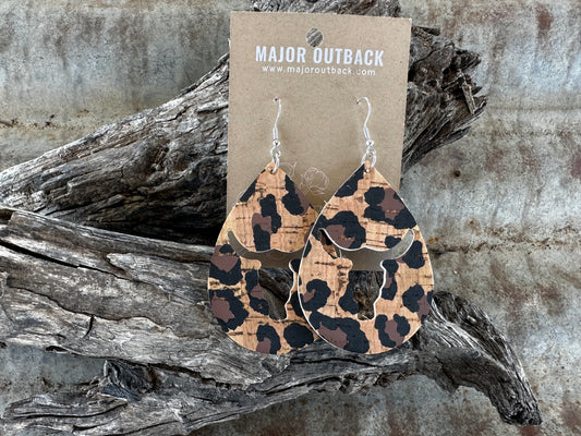 Leopard Print Longhorn Dangles