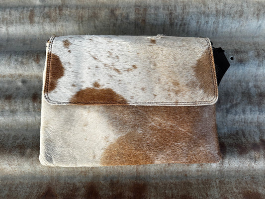 cowhide leather shoulder clutch bag