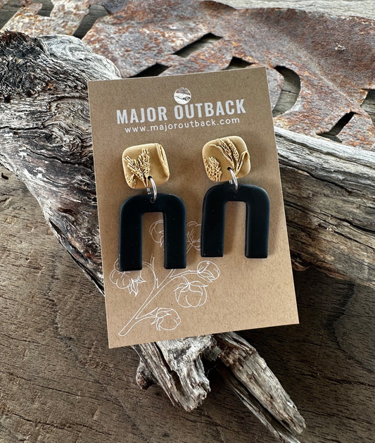 Tan Wheat Dangle Earrings